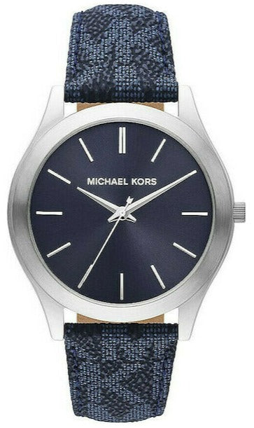 Michael Kors MK8907 Slim Runway Blue Leather Strap