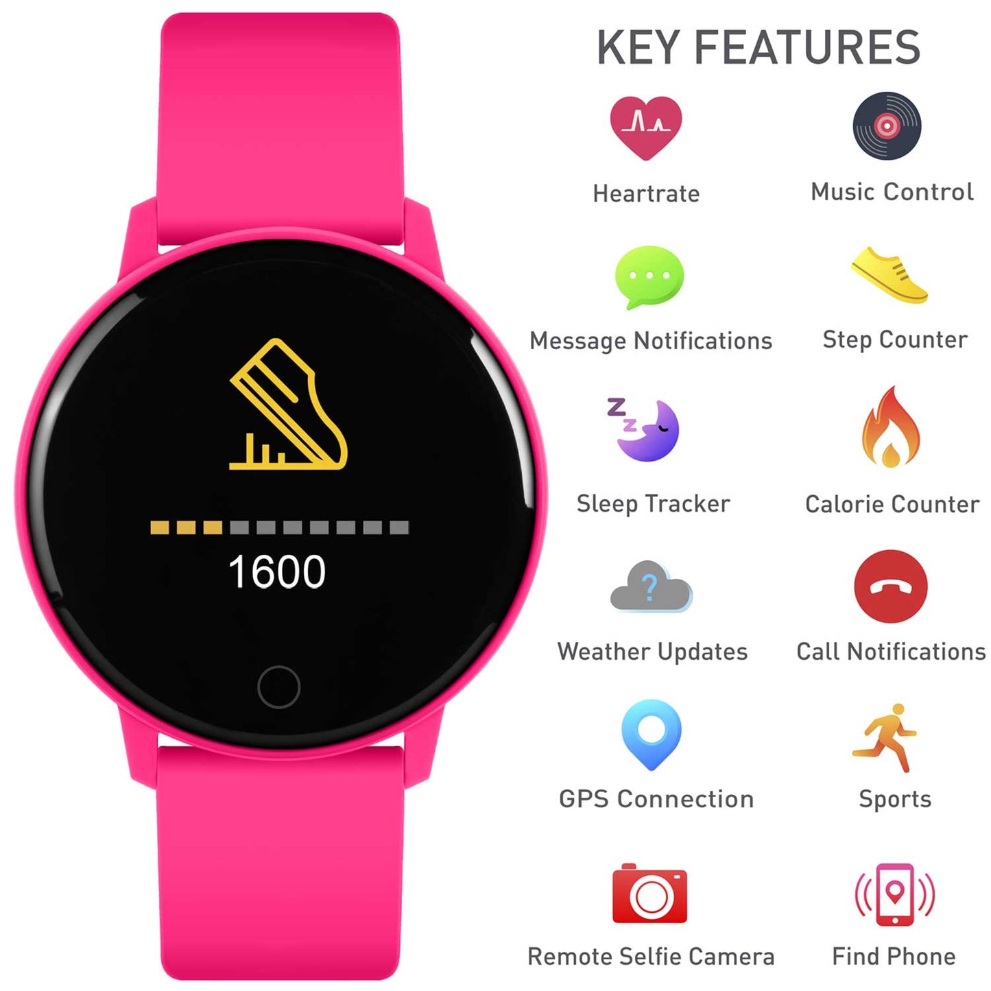 Reflex Active RA09-2114 Smartwatch Fushia Silicon Strap