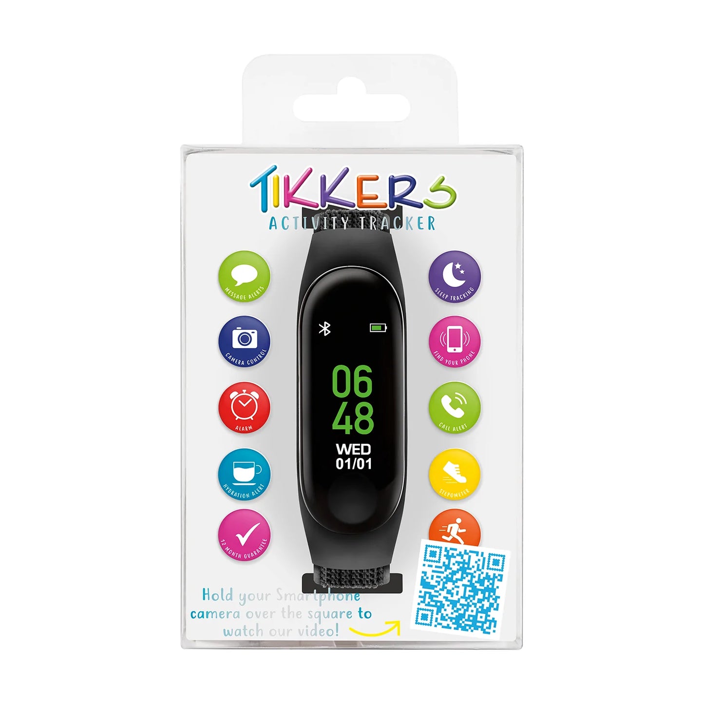 Tikkers TKS01-0018 Kids Smart Fitness Tracker Black Fabric Strap