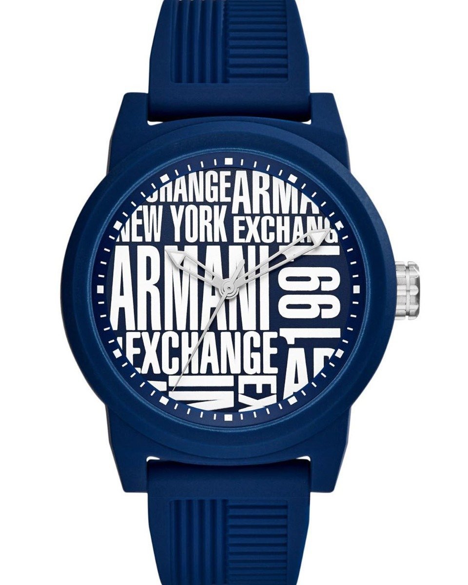 Armani Exchange AX1444 Blue Silicone Strap - Κοσμηματοπωλείο Goldy