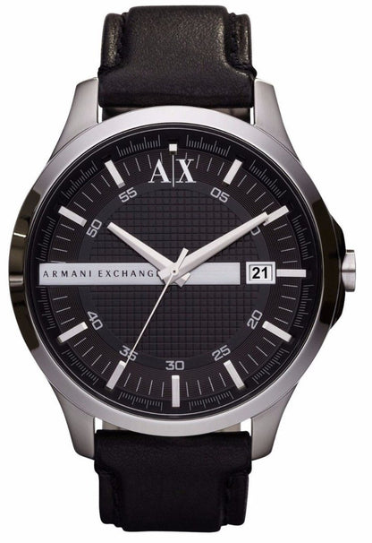 Armani Exchange AX2101 Hampton Black Leather Strap - Κοσμηματοπωλείο Goldy