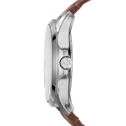 Armani Exchange AX2133 Hampton Brown Leather Strap - Κοσμηματοπωλείο Goldy