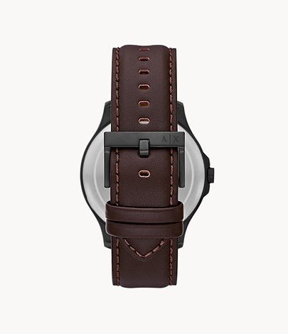 Armani Exchange AX2446 Hampton Skeleton Automatic Brown Leather Strap - Κοσμηματοπωλείο Goldy