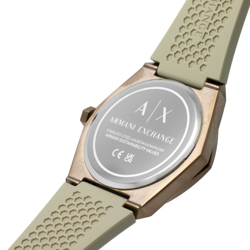 Armani Exchange AX2813 Geraldo Beige Silicon Strap - Κοσμηματοπωλείο Goldy