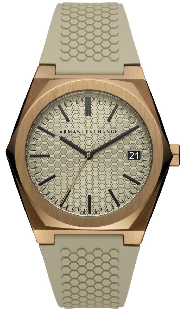 Armani Exchange AX2813 Geraldo Beige Silicon Strap - Κοσμηματοπωλείο Goldy