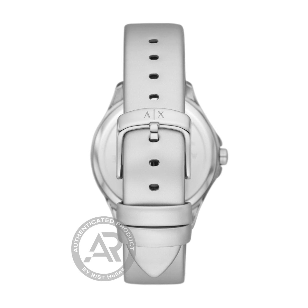 Armani Exchange AX5270 Hampton Silver Leather Strap - Κοσμηματοπωλείο Goldy