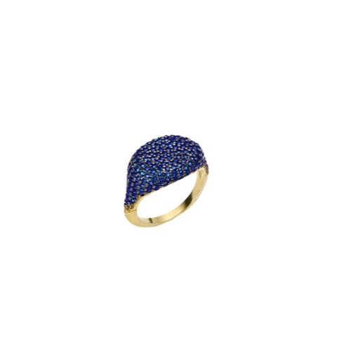 Breeze 113002.1 Δαχτυλίδι Από Επιχρυσωμένο Ασήμι με Μπλε Ζιργκόν - Κοσμηματοπωλείο Goldy