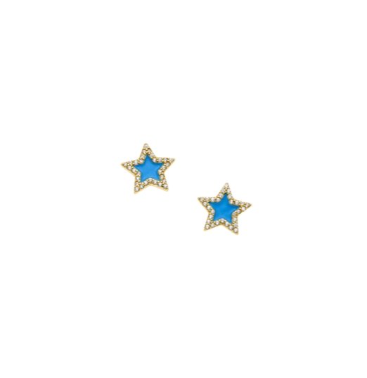 Breeze 211007.1 Σκουλαρίκια Από Επιχρυσωμένο Ασήμι με Αστέρι - Κοσμηματοπωλείο Goldy