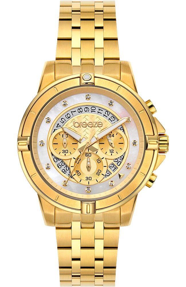 BREEZE 212311.1 Divinia Chronograph Gold Stainless Steel Bracelet - Κοσμηματοπωλείο Goldy