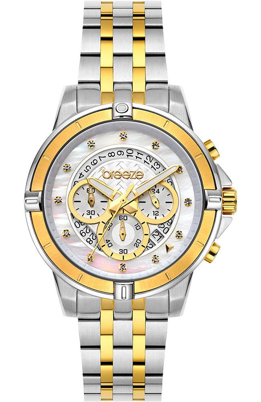 BREEZE 712311.2 Divinia Chronograph Two Tone Stainless Steel Bracelet - Κοσμηματοπωλείο Goldy