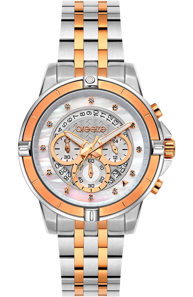 BREEZE 712311.4 Divinia Chronograph Two Tone Stainless Steel Bracelet - Κοσμηματοπωλείο Goldy