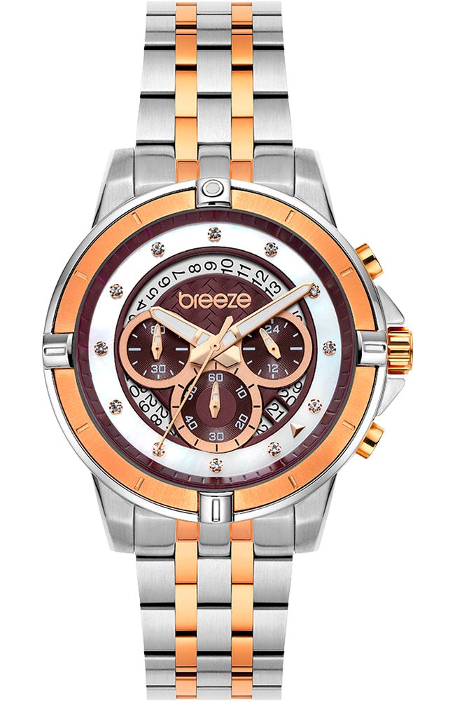 BREEZE 712311.5 Divinia Chronograph Two Tone Stainless Steel Bracelet - Κοσμηματοπωλείο Goldy