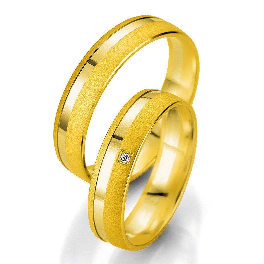 Breuning Smart Line 7051-7052 Χρυσές Δίχρωμες Βέρες Γάμου - Κοσμηματοπωλείο Goldy