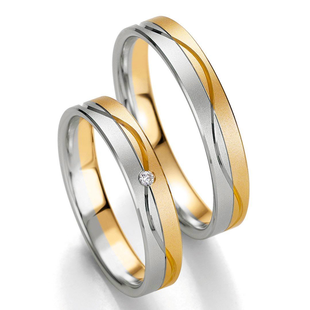 Breuning Smart Line Slim 7135-7136 Χρυσές Δίχρωμες Βέρες Γάμου - Κοσμηματοπωλείο Goldy