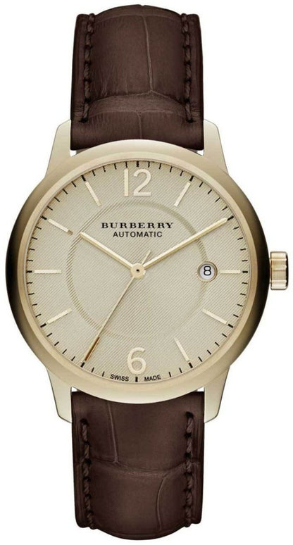 Βurberry BU10302 Automatic Brown Leather Strap - Κοσμηματοπωλείο Goldy