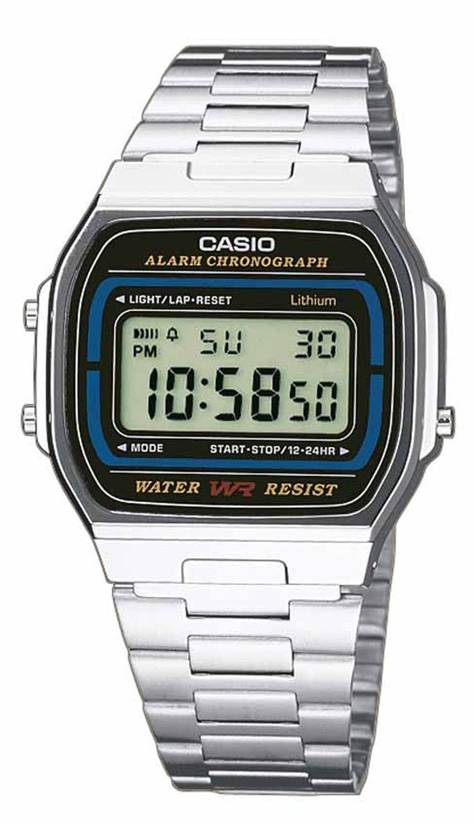 CASIO A-164WA-1VES Vintage Digital Stainless Steel Watch - Κοσμηματοπωλείο Goldy