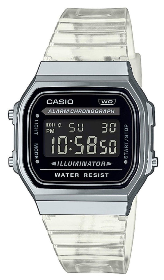 CASIO A-168XES-1BEF Vintage White Rubber Strap - Κοσμηματοπωλείο Goldy