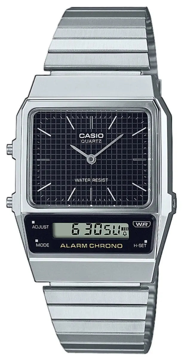 CASIO AQ-800E-1AEF Vintage Stainless Steel Watch - Κοσμηματοπωλείο Goldy