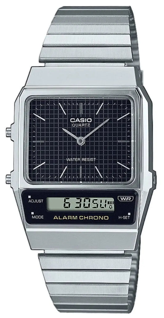 CASIO AQ-800E-1AEF Vintage Stainless Steel Watch - Κοσμηματοπωλείο Goldy