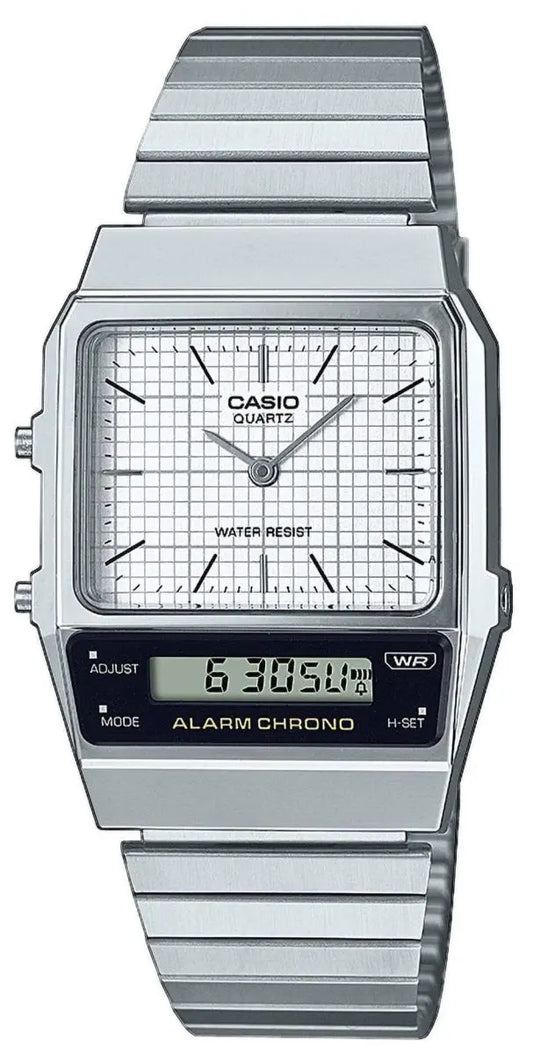 CASIO AQ-800E-7AEF Vintage Stainless Steel Watch - Κοσμηματοπωλείο Goldy
