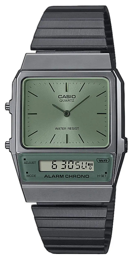 CASIO AQ-800ECGG-3AEF Vintage Grey Stainless Steel Watch - Κοσμηματοπωλείο Goldy
