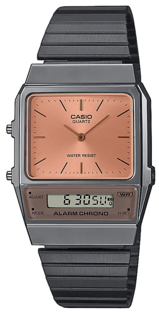 CASIO AQ-800ECGG-4AEF Vintage Grey Stainless Steel Watch - Κοσμηματοπωλείο Goldy