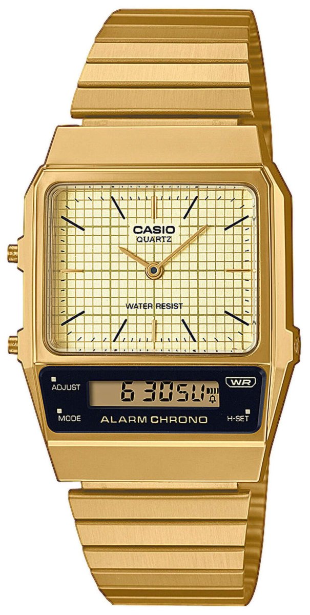CASIO AQ-800EG-9AEF Vintage Gold Stainless Steel Watch - Κοσμηματοπωλείο Goldy