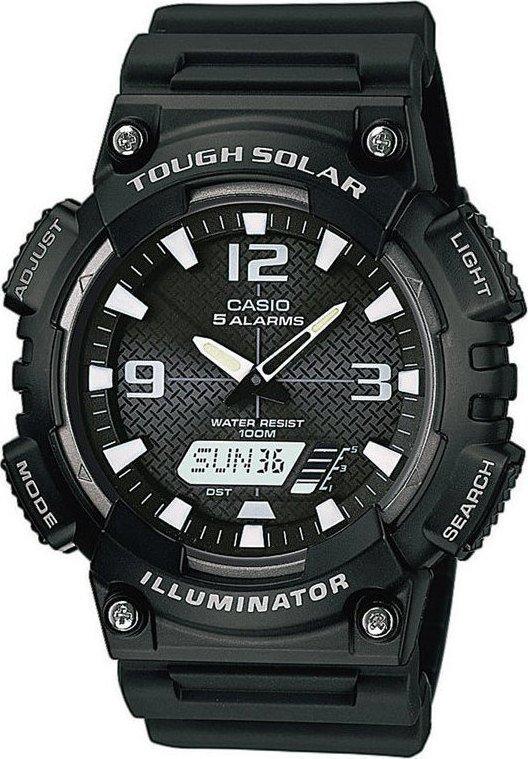 CASIO AQ-S810W-1AVEF Solar Black Rubber Strap - Κοσμηματοπωλείο Goldy