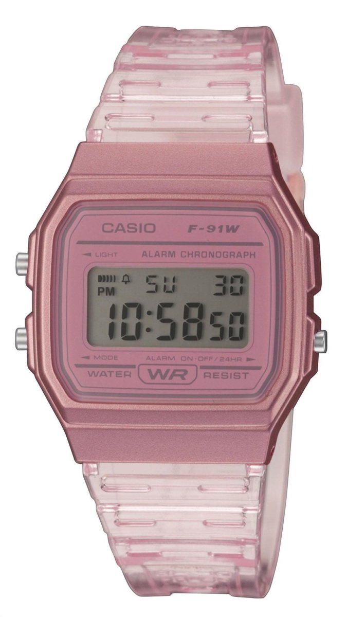 CASIO F-91WS-4EF Digital Pink Rubber Strap - Κοσμηματοπωλείο Goldy