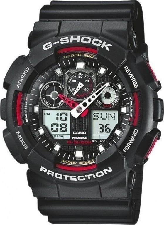 Casio GA-100-1A4ER G-Shock Black Rubber Strap - Κοσμηματοπωλείο Goldy