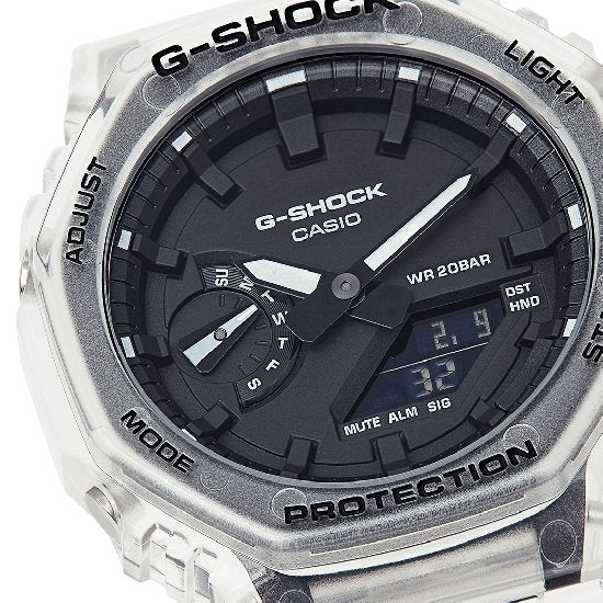 Casio GA-2100SKE-7AER G-Shock Chronograph Transparent Rubber Strap - Κοσμηματοπωλείο Goldy