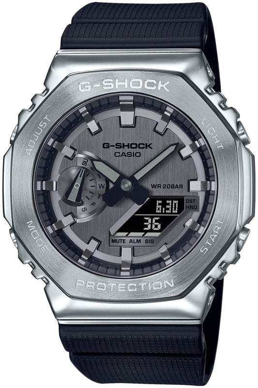 Casio GM-2100-1AER G-Shock Anadigi Black Rubber Strap - Κοσμηματοπωλείο Goldy