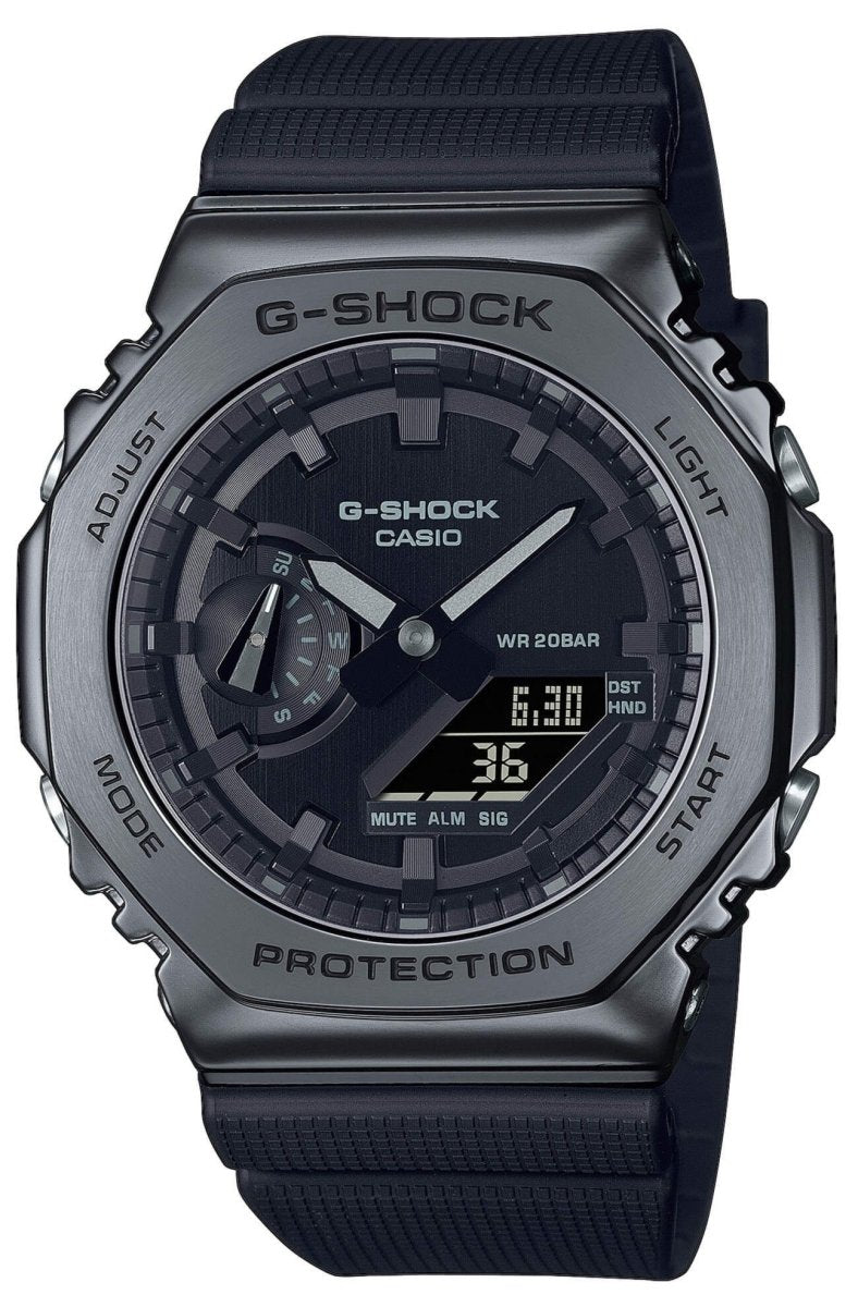 Casio GM-2100BB-1AER G-Shock Black Rubber Strap - Κοσμηματοπωλείο Goldy