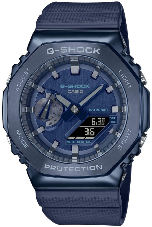 Casio GM-2100N-2AER G-Shock Anadigi Blue Rubber Strap - Κοσμηματοπωλείο Goldy