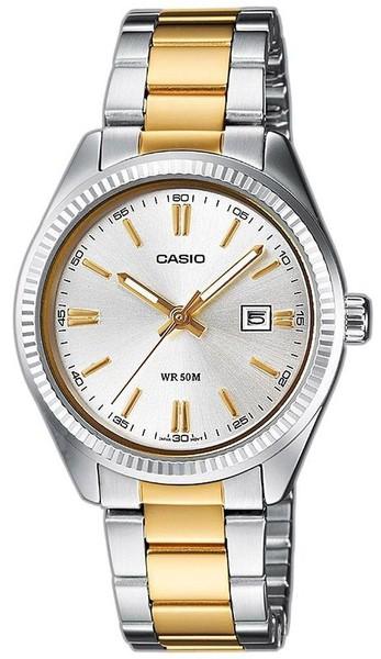 CASIO LTP-1302PSG-7AVEF Lady's Two Tone Stainless Steel Watch - Κοσμηματοπωλείο Goldy