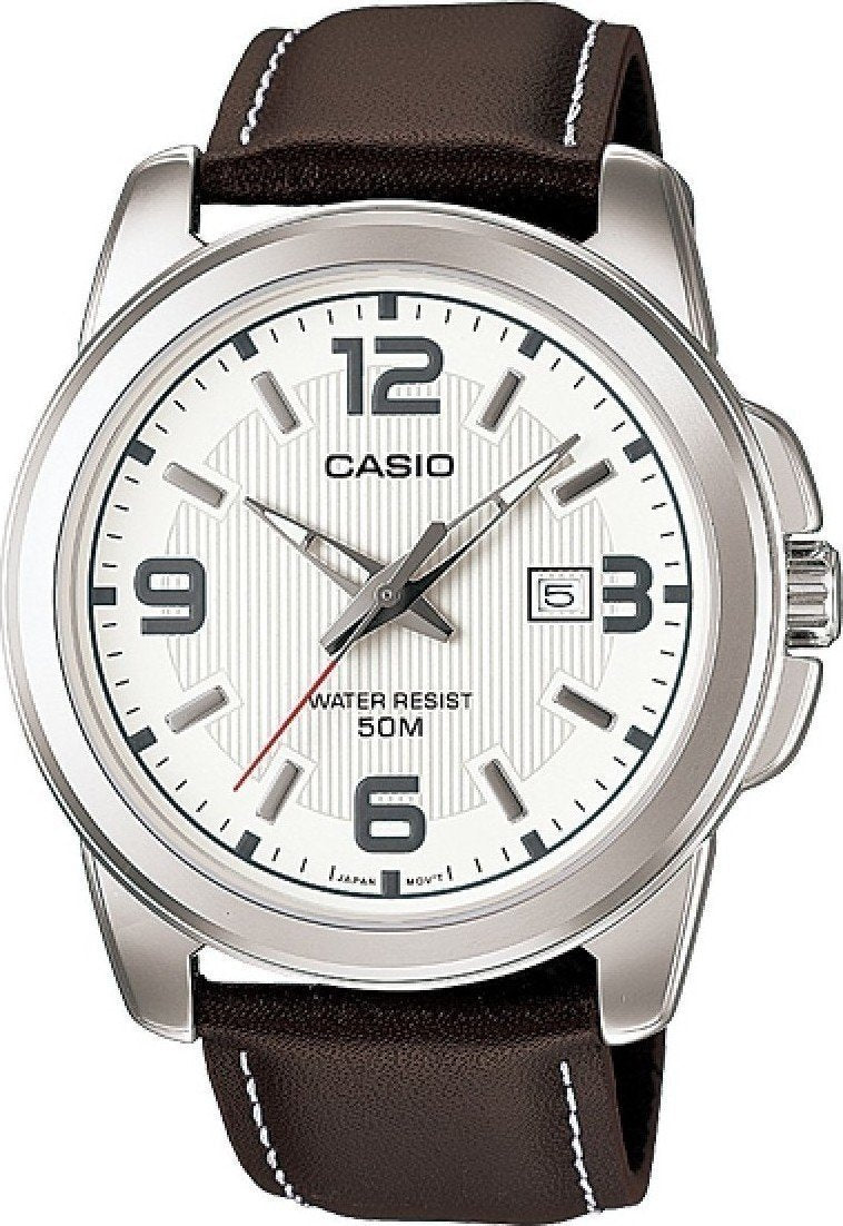 CASIO MTP-1314PL-7AVEF Men's Brown Leather Strap - Κοσμηματοπωλείο Goldy