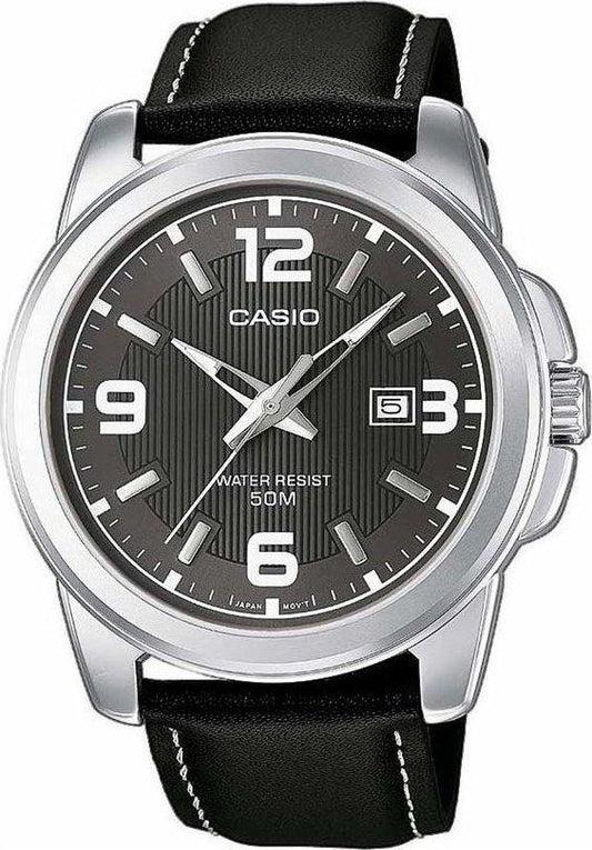 CASIO MTP-1314PL-8AVEF Men's Black Leather Strap - Κοσμηματοπωλείο Goldy