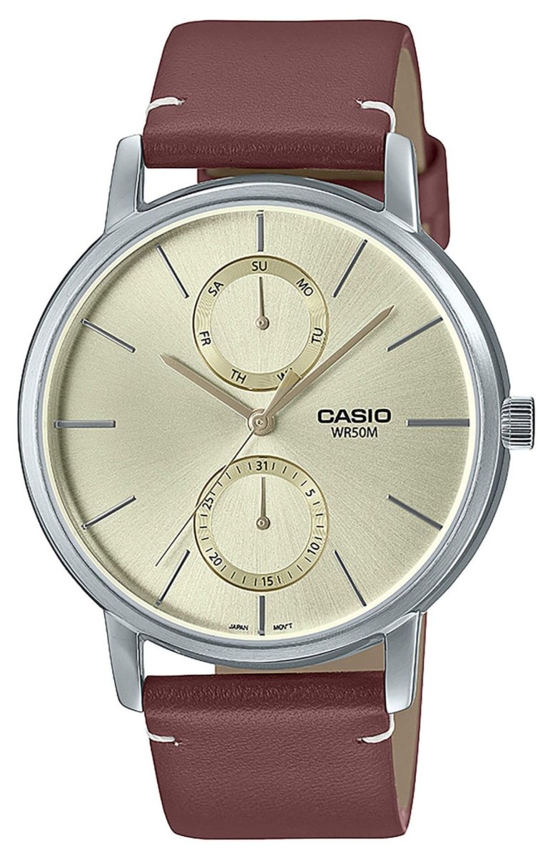 CASIO MTP-B310L-9AVEF Men's Brown Leather Strap - Κοσμηματοπωλείο Goldy