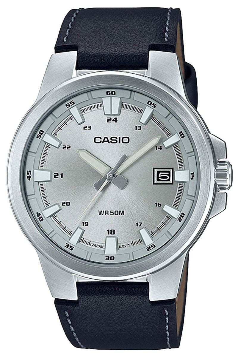 CASIO MTP-E173L-7AVEF Black Leather Strap - Κοσμηματοπωλείο Goldy