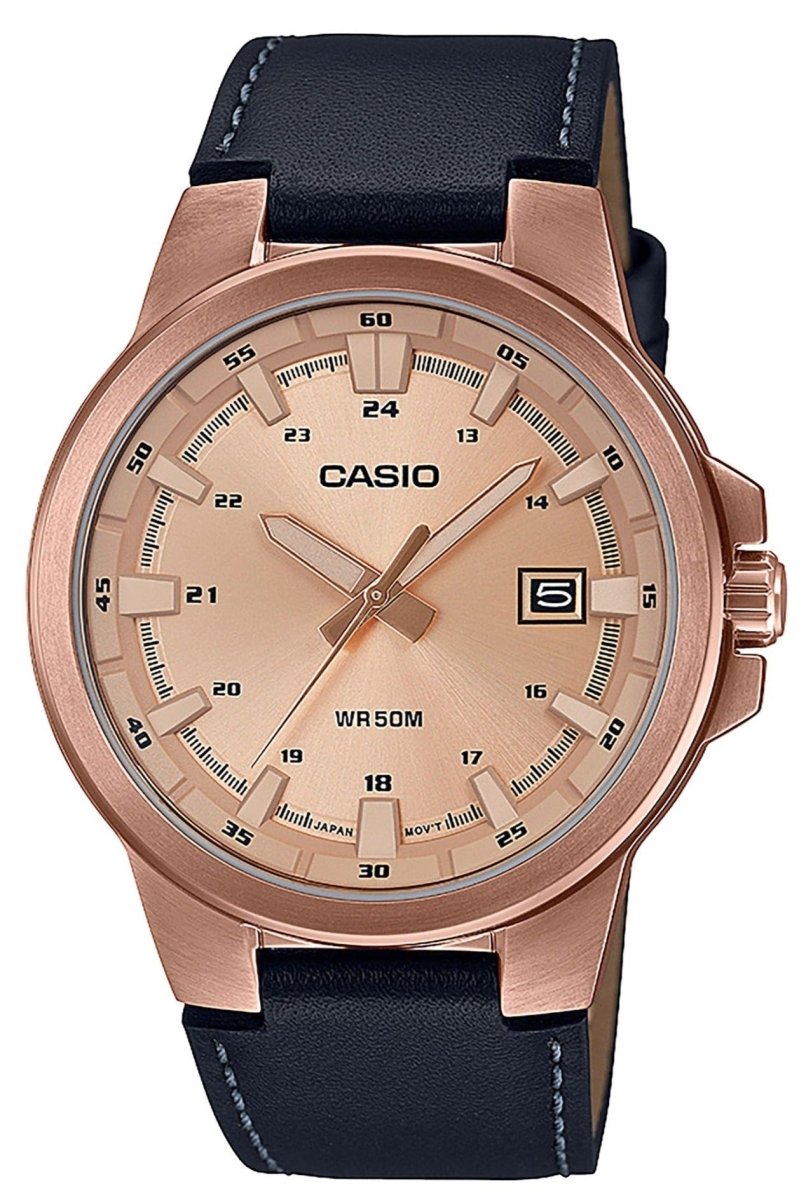 CASIO MTP-E173RL-5AVEF Black Leather Strap - Κοσμηματοπωλείο Goldy