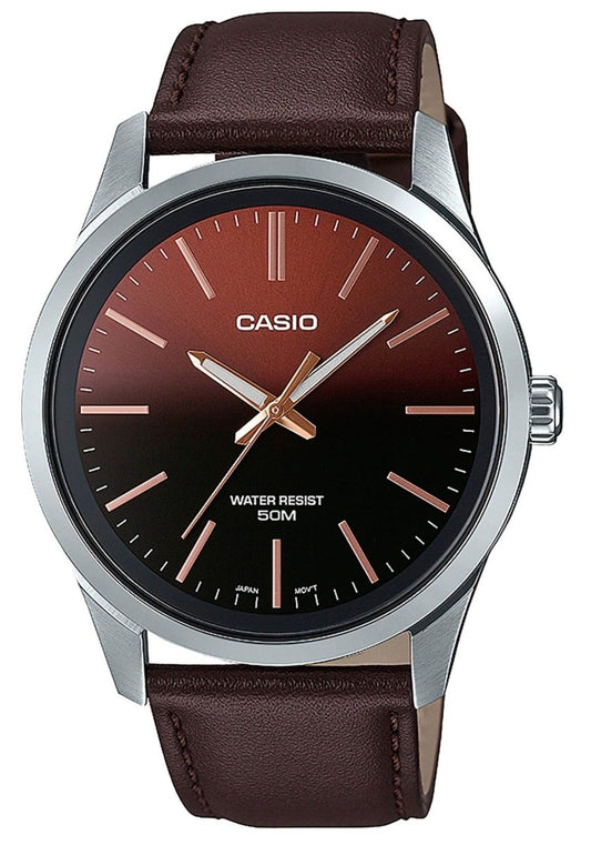 CASIO MTP-E180L-5AVEF Brown Leather Strap - Κοσμηματοπωλείο Goldy