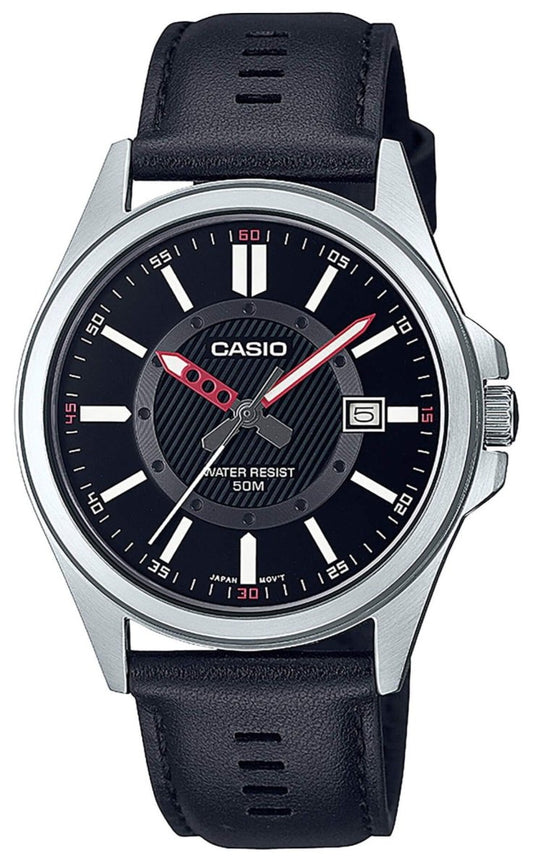 CASIO MTP-E700L-1EVEF Men's Black Leather Strap - Κοσμηματοπωλείο Goldy