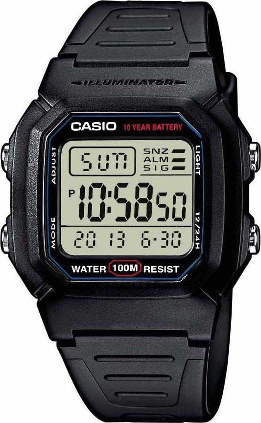 Casio W-800H-1AVE Collection Black Rubber - Κοσμηματοπωλείο Goldy