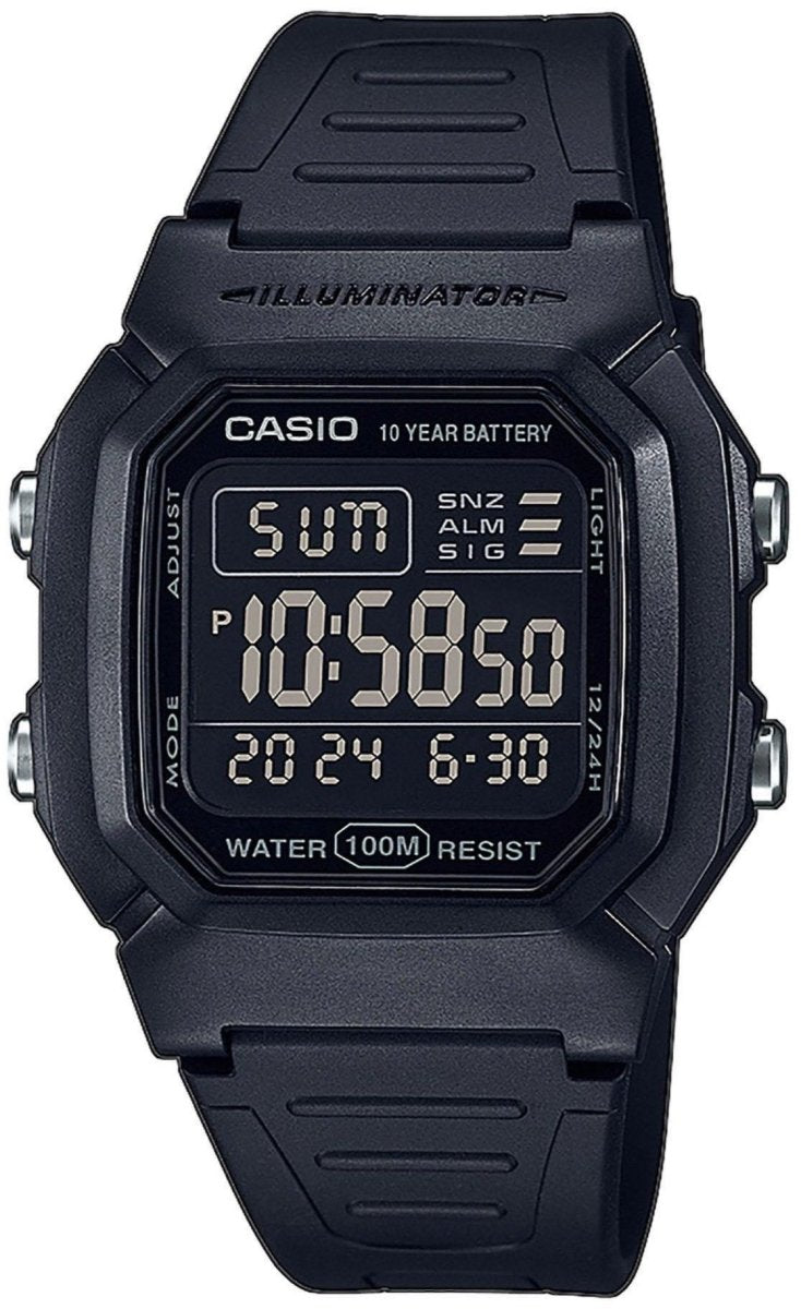 Casio W-800H-1BVES Black Rubber Strap - Κοσμηματοπωλείο Goldy