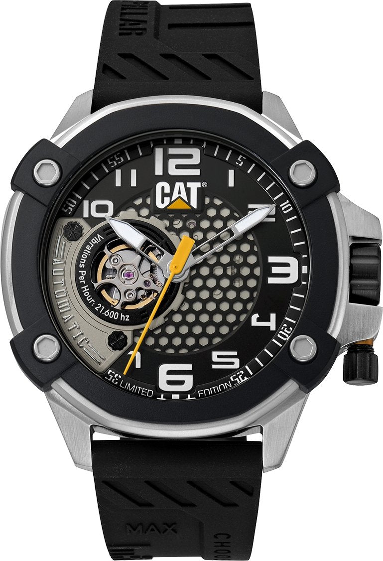 CATERPILLAR AN14821132 Auto-Max Limited Edition Black Silicon Strap - Κοσμηματοπωλείο Goldy