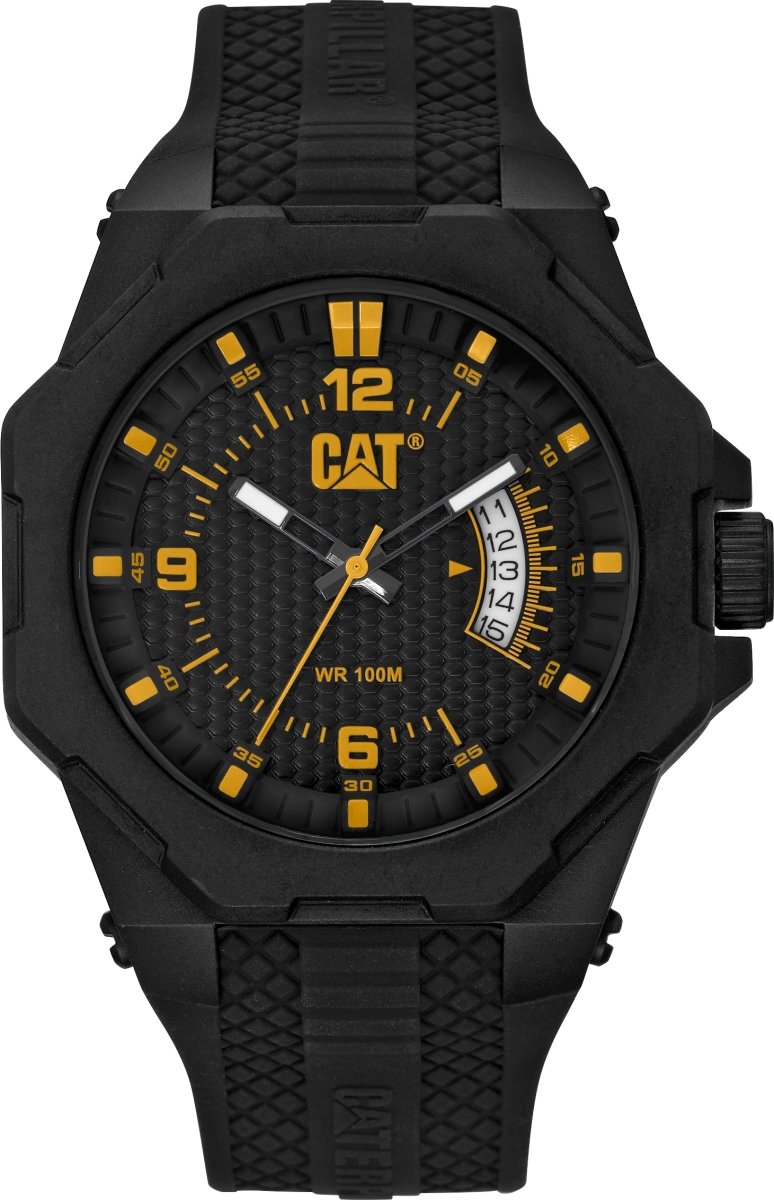 Caterpillar LM12121131 Octa Black Rubber Strap - Κοσμηματοπωλείο Goldy