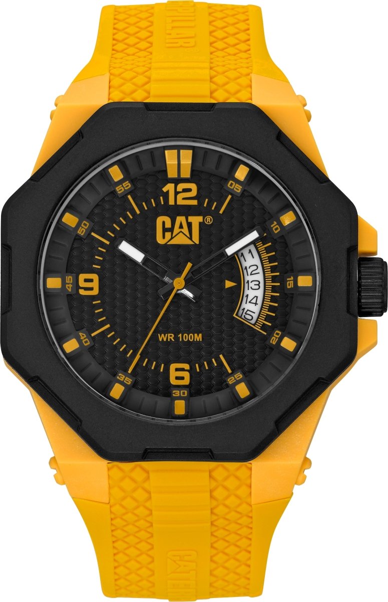 Caterpillar LM12127137 Octa Yellow Rubber Strap - Κοσμηματοπωλείο Goldy