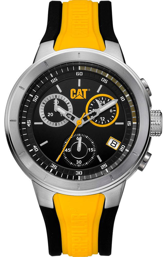 CATERPILLAR NA14327127 T8 Two Tone Rubber Strap Chronograph - Κοσμηματοπωλείο Goldy