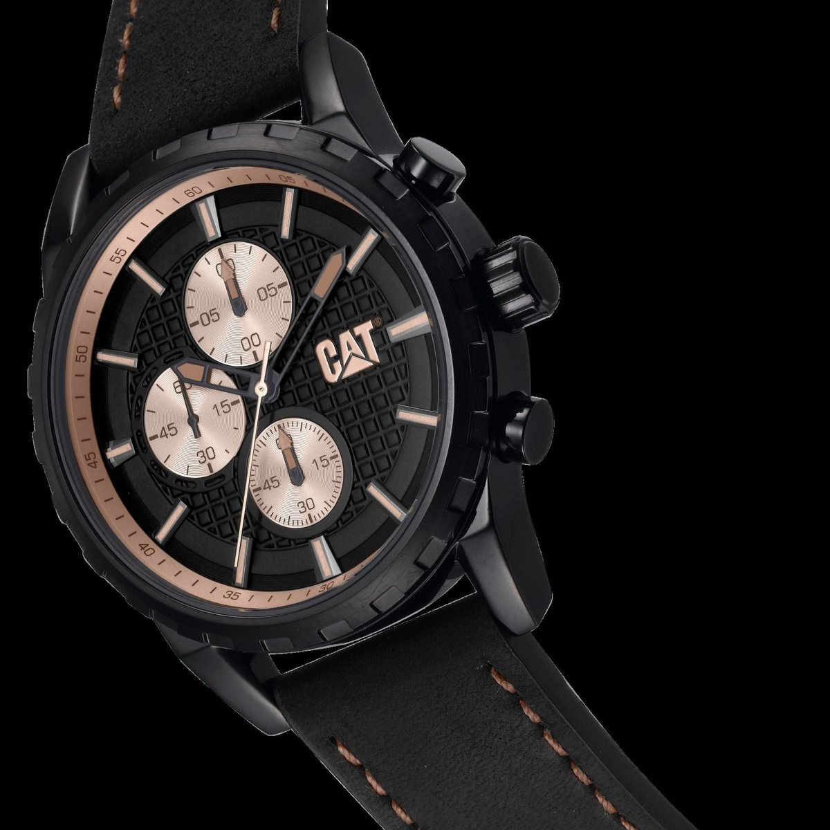 CATERPILLAR NR16334129 Architech Chronograph Black Leather Strap - Κοσμηματοπωλείο Goldy