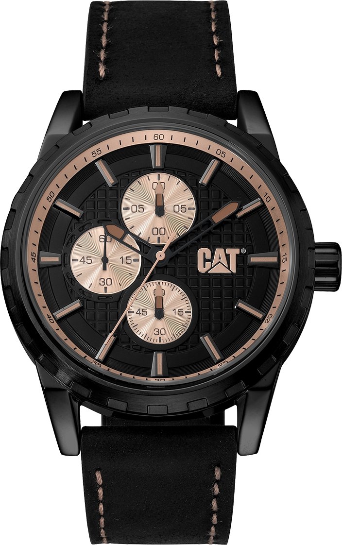 CATERPILLAR NR16334129 Architech Chronograph Black Leather Strap - Κοσμηματοπωλείο Goldy